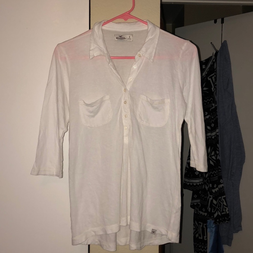 Hollister white half sleeve top
